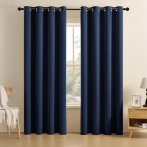Navy Blue Blackout Curtains - 84" (2 Panels)